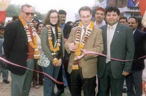 US Embassy official Michael Riedel inaugurating Soya food festival at Dilli Haat in the Capital