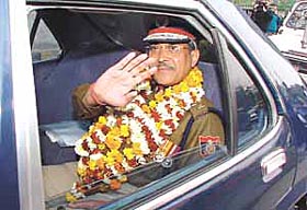 FAREWELL, FOND DELHIITES: Outgoing Commissioner of Police R.S.Gupta coming out of the police headquarters after handing over the charge to new Commissioner of Police K.K.Paul in the Capital on Saturday. 
