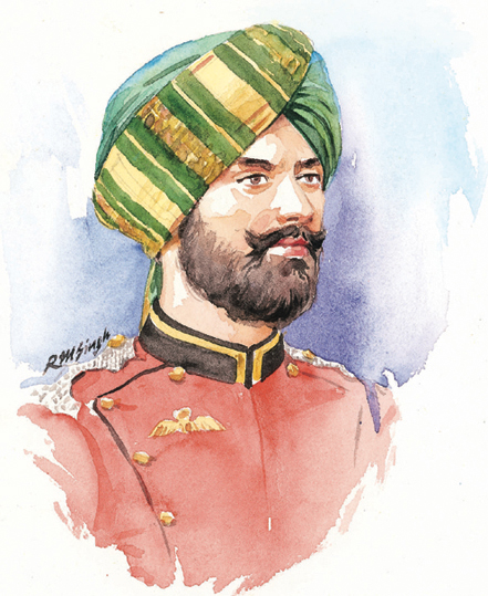 The turban worn by the Presidents Bodyguards has its distinctive style.