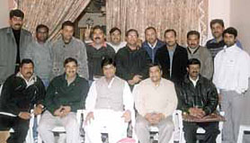 The cricket umpires who were honoured by the Sandeep Suri Memorial Cricket Tournament Committee with Ajay Goel and Pramod Sood.
