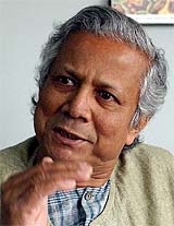 Professor Mohammad Yunus, founder of Grameen Bank, a microcredit organisation of Bangladesh