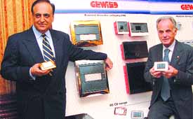 R.N. Khanna, CMD of C&S Group, along with Domenico Bosatelli, President of Grewiss Group, at the launch of a joint venture for manufacturing electrical installation products