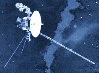 Artists depiction of the Voyager 1 spacecraft, which is nearing the edge of the solar system. 