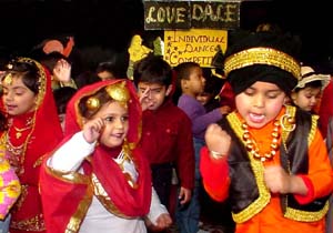 Students of the Love Dale Club take part in a dance competition held at Love Dale 