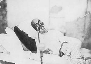 The last Mughal Emperor Bahadur Shah Zafar II in exile in Rangoon, 1858
