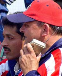 A cricket fan in Ludhiana listens to radio commentary 