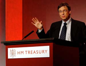 The chairman and founder of computer software company Microsoft, Bill Gates, delivers his keynote speech at the ‘Advancing Enterprise’ conference at the QEII Conference Centre in central London