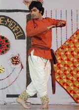 Kathak dancer Adnan Jahangir from Pakistan performs at Shaam-e-Mehfil at Khalsa College for Women in Amritsar