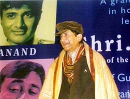 Veteran Bollywood star Dev Anand at a felicitation function in Mumbai on Sunday night