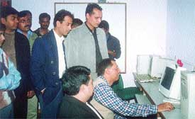 Delhi University Teachers' Association Vice-president Ashok Kumar Singh inaugurating the Institute of Computer Accountants 