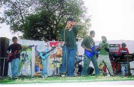 Students performing at Hindu College during the Coca Cola Mega Campus Fiesta