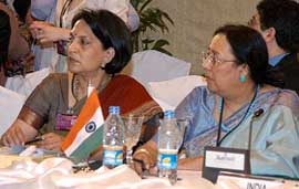 Indian delegate Najma Hepcullah attends inaugural session of the Women Rights Conference