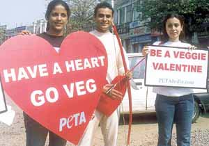 People for Ethical Treatment of Animals' celebrate a vegetarian Valentine at CP in the Capital