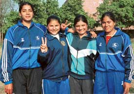 Paramjit Kaur who was adjudged the best athlete along with other winners at the annual sports day of the Government College for Girls, Sector 42, Chandigarh