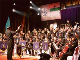 The Naval Central Band performs at Tagore Theatre in Chandigarh