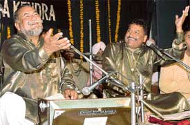 Wadali brothers perform at the 34th All-India Bhaskar Rao Nritya and Sangeet Sammelan at the Pracheen Kala Kendra