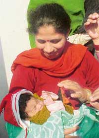 A newborn girl who was found in a garbage dump in the Chander Nagar area