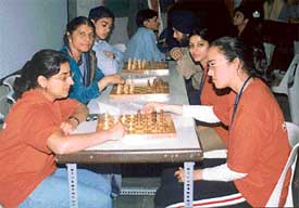 Chess matches in progress at the North Zone Inter-Medical Colleges Indoor Games Tournament at Dayanand Medical College and Hospital