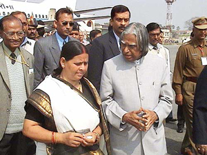 President A.P.J. Abdul Kalam with Bihar Chief Minister Rabri Devi