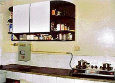 A typical kitchen with a reticulated LPG connection