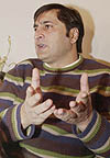 Sajjad Gani Lone talks to mediapersons in Srinagar