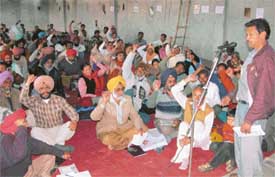 Activists of various employees union hold a meeting at Jawahar Nagar