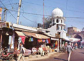 Shops in front of the Qila Mubarak that have been extended