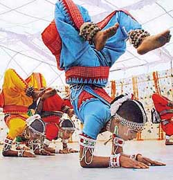 Folk dancers from Orissa enthral the audience at the Festival of Gardens in Chandigarh on Friday.