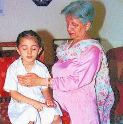 Harbir practises Reiki