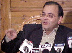 Union Minister and BJP joint secretary Arun Jaitley addresses a press conference in Shimla 