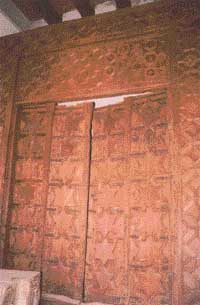 The historical sandalwood gates of Somnath Temple on display at Agra Fort
