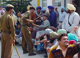 Farmers from Punjab, Haryana, Uttar Pradesh and Himachal Pradesh gather on the Indian Agriculture Research Institute premises in Karnal to buy seed paddy
