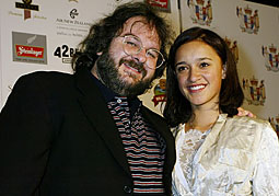 Academy Award nominees Peter Jackson, Director of "The Lord of the Rings : The Return of the King," poses with fellow nominee for best actress Keisha Castle-Hughes