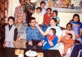 Mr Vijay Kumar of Ludhiana celebrates his birthday after four years with his family gathered around him