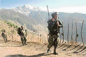 A patrol party along the LoC in North Kashmir