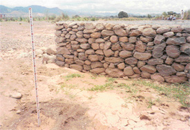 One of the gabion spurs constructed by the Central Soil and Water Conservation Research and Training Institute, Chandigarh
