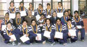 The Delhi University women’s cricket team members