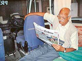 A view of the interior of the specially designed van which went on a trip to South India
