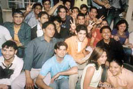 Gaurav Kapoor of Channel V with students in the Capital.
