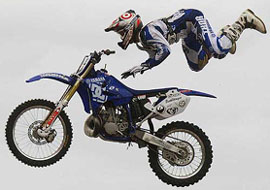 Extreme Sports performer Nate Adams goes airborne while performing