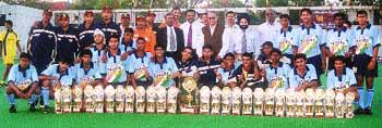 The Indian junior hockey team, who played a three-Test series in Delhi against Malaysia, with Vigilance Commissioner H J Dora  and Indian Hockey Federation secretary-general Jyoti Kumaran