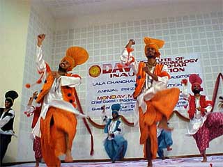 Students of DAV Institute of Engineering and Technology perform Bhangra at cultural show held on its premises in Jalandhar