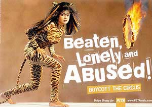 Bollywood actress Shilpa Shetty features in the new PETA ad in Mumbai