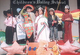 Students of Childrens Valley School, Preet Vihar, taking part in a rhyme recitation competition.