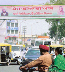 A hoarding over a busy Ludhiana road on Wednesday