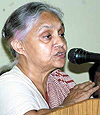 Delhi Chief Minister Sheila Dikshit addressing a symposium on the NDA government, The story of betrayal and deceit, organised by the Citizen India in the Captial on Friday.