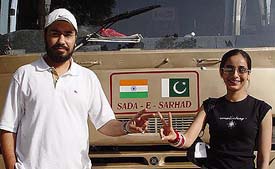 A newly married couple going to watch  India-Pakistan cricket match