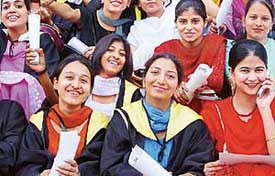 Students of the Dev Samaj College for Women, Sector 45, at their convocation in Chandigarh
