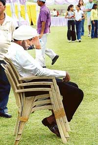 Amitabh Bachchan in a contemplative mood at Forest Hill Resort on Monday