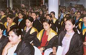Students at the annual convocation and prize distribution function of Government Degree College, Dera Bassi